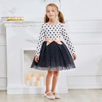 [NNJXD Baby Kids Girl Tutu Birhtday Dress Polka Dots Children Princess Casual Girls Clothes