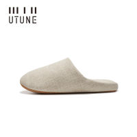 UTUNE Mute Women Home Slippers Cotton Linen Indoor Suede Sole Flat Shoes Wooden Floor Men Slides Silent Autumn Spring Winter