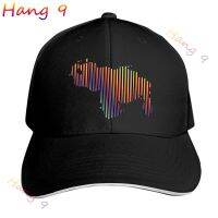 EAHR 【In stock】Colored Venezuela Map Mens Baseball Caps Adjustable Peaked Sand Dad Hat Black