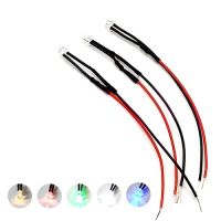 10Pcs 3V 5V 6V 9V 12V 24V 36V 48V 110V 220V Straw Hat Head Clear 5mm Pre-wired LED With 20cm Wire  White Red Blue Green Yellow Electrical Circuitry Pa