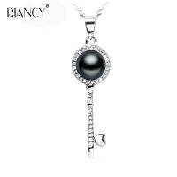 Fashion key pearl pendant whith natural freshwater pearl jewelry 925 sterling silver for women wedding gift