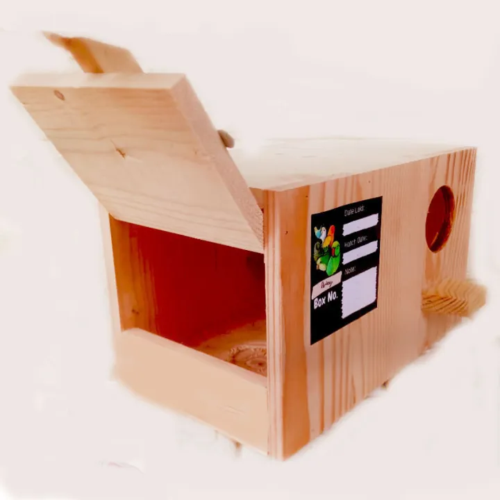 Nest box Lovebird/parakeets Size 6x6x10 with board sticker Lazada PH