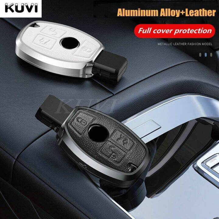 เคส-kunci-remote-mobil-หนังอัลลอยด์มีสายสำหรับเมอร์เซเดสเบนซ์-cla-glc-glla-glk-w210-w211-w204-w176-a-bc-r-ชั้น-amg