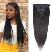 Bone Straight Clip In Human Hair Extension 120gset Silky Straight Clip In Hair Extension Human Hair Natural Hair Clip-on Hair