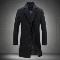 [COD] Wool coat 2022 foreign trade mens new version slim mid-length windbreaker woolen factory wholesale