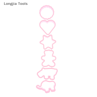 Longjia Tools 6pcs Cookie cutters การ์ตูนสัตว์รูปร่าง DIY บิสกิตแม่พิมพ์ทำด้วยมือ