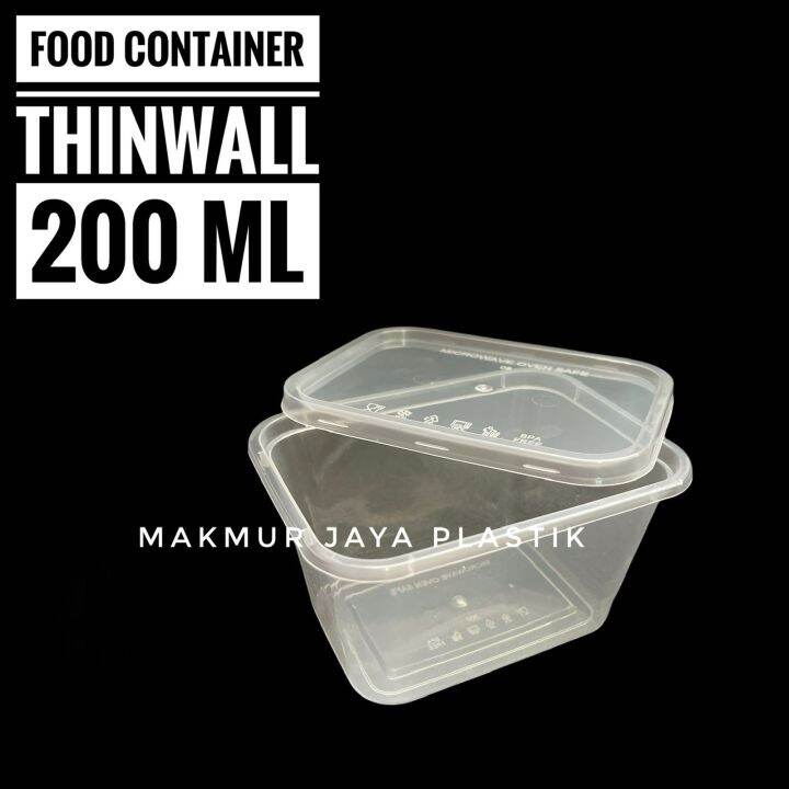 Thinwall Kotak Persegi Panjang 200 Ml Isi 25 Pc Food Container