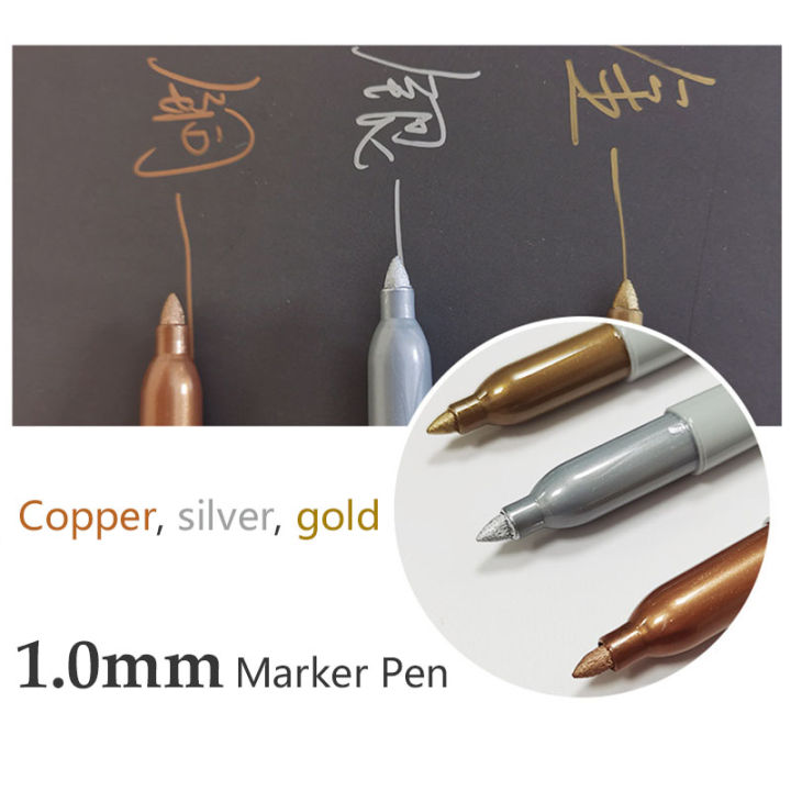 ใหม่-gold-silver-markers-ปากกา-sharpie-โลหะกันน้ำถาวร-craftwork-สำหรับไม้พลาสติกโลหะ-glas-เขียนเครื่องเขียน-zptcm3861