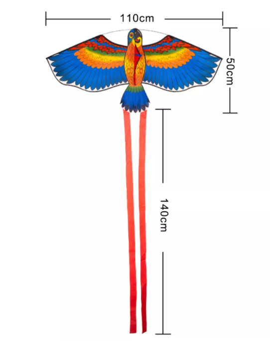 ว่าว-ว่าวนกแก้ว-สีสันสดใส-ขนาด110cm-สินค้าพร้อมส่งจากไทย-พร้อมเชือกแถม