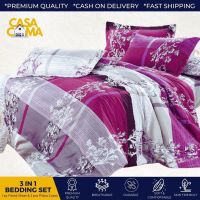 Casa Cama 3in ลายดอกไม้1ชุดเครื่องนอน (ผ้าปูที่นอน1ชิ้น),ปลอกหมอน2ใบขนาดเตียงเดี่ยวขนาดควีนไซส์คิงไซส์1 DF024