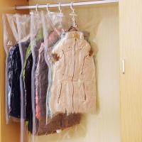 Vacuum Bag Transparent Hanging Hook Down Coat Clothes Jacket Dustproof Storage Pouch Sack Wardrobe Organisers