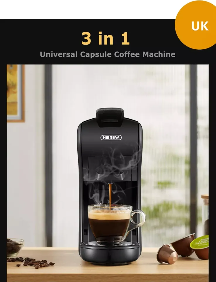 HiBREW H2A 4-in-1 Multiple Capsule Coffee Maker 1450W Hot/Cold, 19 Bar  Extraction, 2 Cup Size Options 