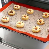 ☏❄۩ Macaron Non-Stick Silicone Baking Mat Cookie Pad Rolling Dough Mats Baking Gadget Oven Sheet Cake Bakeware Pastry Kitchen Tools