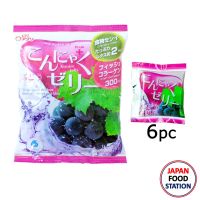 YUKIGUNI AGURI KONJAC JELLY GRAPE 6PC (16330) เจลลี่ กลิ่นองุ่น ขนมญี่ปุ่น JAPANESE JELLY