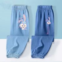 Children in the spring summer anti-mosquito pants pants of the girls imitated jeans spring big boy pants female the spring and autumn period and the elementary beam foot trousers