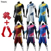 Soccer Jersey Set with socks Shin guards custom Adult Kids survetement Football Kit uniforms Futbol Training Shirts Short Suit