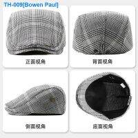 ㍿ Road tile brand beret stripe grid cap restoring ancient ways is male money during the spring and autumn seasons dad middle-aged painter cap