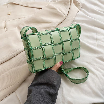 【cw】 Cross-Border Bag for Women 2022 New Handmade Small Square Bag Sewing Line Candy Color Shoulder Square Bag Female Foreign Trade