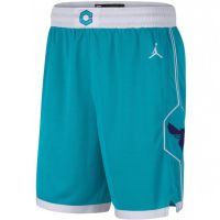 เสื้อคุณภาพสูง 【Feb】 NBA͛ Hornets pants Bauer basketball pants three-ball white blue mint green hot-pressed shorts summer