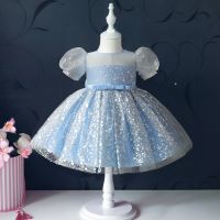 Sequin Girls Party Dresses for 1 5 Yrs Starry Kids Princess Wedding Evening Ball Gown Cute Elegant Baby Ceremony Formal Dress