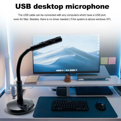 CUGUU ไมโครโฟนขายดีคอมพิวเตอร์แล็ปท็อปไมโครโฟน USB ตั้งโต๊ะ360 ° ปรับปลั๊ก & เล่นได้หลายทิศทางสำหรับการบันทึกการเล่นเกมคอมพิวเตอร์คุยเล่นร้องเพลงการประชุม