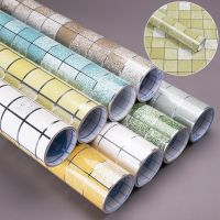 5m Anti oil Heat Resistant Thicken Mosaic Wall Tile Sticker PET Aluminum Film Self Adhesive Decal Home Kitchen Decoration