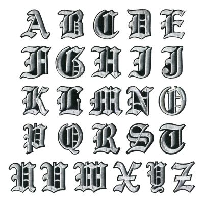 English Alphabet Letters Mixed Embroidered Sew on Badge Iron on Patch for Clothes
