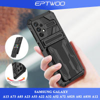 EPTWOO สำหรับ Samsung Galaxy A54 A34 A14 A24 A04 A04S A13 A23 A53 A33 A73 A03 A22 A32 A52S A52 A72 A02S A02 A03S A12 A10S A20S A21S A51 A31 A02โทรศัพท์กรณีทหาร Shock Absorption Kickstand รถหลังฝาครอบ JGKB-01