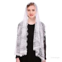 Loner Lace Shawl Mantilla Catholic Veil Lightweight Tassel Scarf Floral Embroidery