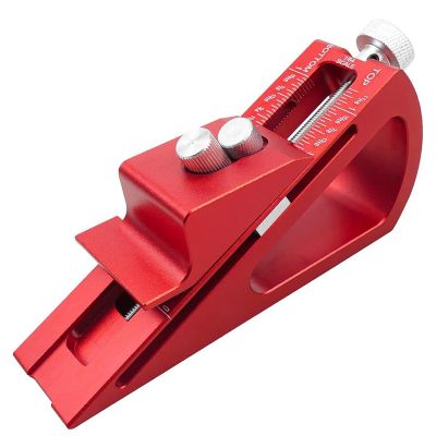 1 Piece Block Integrated Woodworking Height Gauge Red Woodworking Gauge Adjustable for Measurement 1/646Inch Up to 1-1/16Inch Range