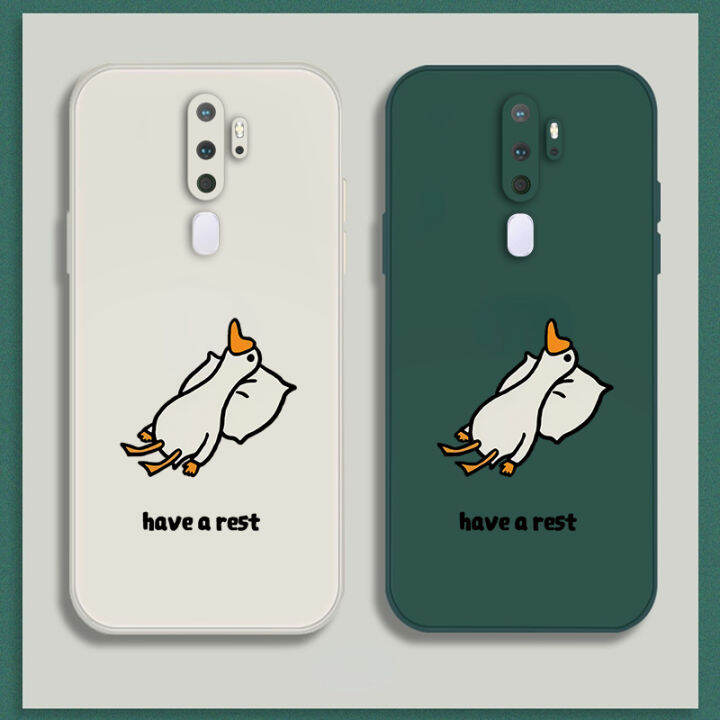 เคส-oppo-a5-2020-case-เคสการ์ตูนน่ารักเป็ดเคสซิลิโคนเหลว-flocking-ฝาครอบโทรศัพท์ป้องกัน-เคสโทรศัพท์