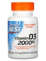 Doctors Best, Vitamin D3, 50 mcg 2000 IU, 180 Softgels