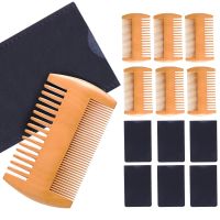 14pcs Hair Grooming Easy Carrying Durable Moustaches Beard Comb Face Natural Sandalwood With Leather Case Wooden Accessories