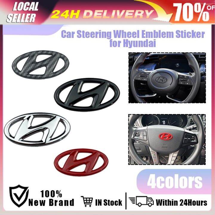 car badge emblem hyundai logo For Car Auto Steering Wheel Sticker For ...