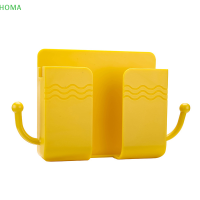 ?【Lowest price】HOMA กล่องเก็บของติดผนังรีโมทคอนโทรลเคสโทรศัพท์ปลั๊กชาร์จ