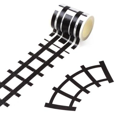 Track Tape Railway Road Play Adhesive Tape Stickers Children Toys Train Track Sticker Roll for Cars Track Parent-child Interactive Game for Kids over 3 diplomatic