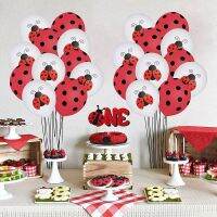 [HOT MAKXJWIGO 542] Red Lady Bug Latex บอลลูน1st Birthday Party ตกแต่ง Seven Heart Ladybug Ballon Anniversaire Baby Shower Globos Ballon Blanc