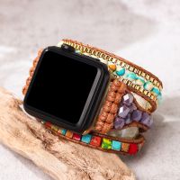 [COD] Applicable to apple watch8 7 6 strap bohemian blue turquoise retro bracelet watch