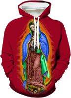 ZZYuni Youth Our Lady of Guadalupe 3D Printed Pullover Hoodie,Graphic Drawstring Sweatshirt-Cosplay Costume