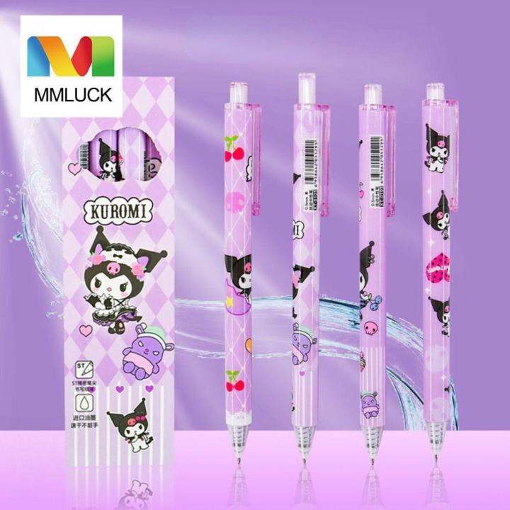 MMLUCK 0.5mm Press Gel Pen Black Ink ST Nib Neutral Gel Pen Kawaii