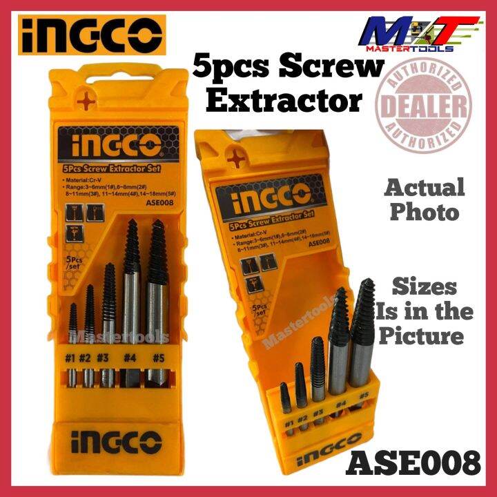 INGCO 5PCS Screw Extractor Easy Out SET ASE008 Lazada PH
