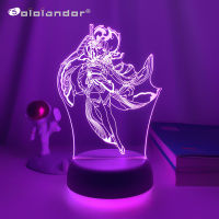 Led Lamp Genshin Impact Raiden Sho for Kid Bedroom Decoration Birthday Gift Genshin Impact Baal Led Night Light Game