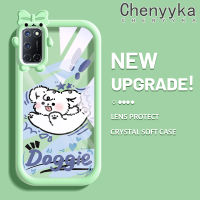 เคส Chenyyka สำหรับ OPPO A52 A72 A92 4G เคสลายการ์ตูนน่ารักรูปสุนัขน่ารักสีสันสดใสน่ารักเล็กๆน้อยๆเคสซิลิโคนเลนส์กล้องถ่ายรูปแบบนิ่มใสกันกระแทกแบบใสง่ายเคสป้องกัน