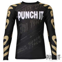 Punch it Rashguard black gold long