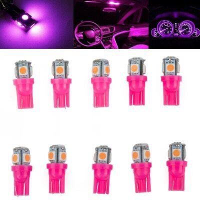 【CW】10PCS T10 194 168 W5W 5050 SMD LED Pink Car Wedge Tail Side Lights Lamp Bulb Turn Signal Light Side Marker Lamp Parking Lights