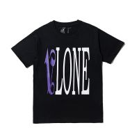 2023 newเสื้อยืดแขนสั้นลําลอง ผ้าฝ้าย พิมพ์ลาย VLONE สีม่วง สไตล์สปอร์ต แฟชั่นสําหรับผู้ชาย และผู้หญิง