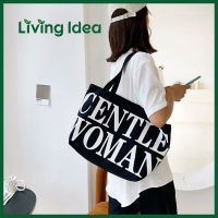 Living Idea ★ กระเป๋าผ้าแบบสะพาย ลาย Centlewomen สุดฮิต สะพายชิคๆเก๋ๆ สินค้าพร้อมส่ง กระเป๋าสะพายข้าง กระเป๋าถือ Tote Bag