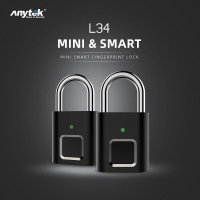 Anytek ล็อครักษาความปลอดภัยขนาดเล็กสำหรับกุญแจล็อคประตูกระเป๋าเดินทางกระเป๋า,ล็อกลายนิ้วมืออัจฉริยะค่า USB ค่า L34