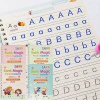 【cw】 4 Books Copy Book Wiping Children 39;s Kids Writing Sticker Practice English Copybook Calligraphy !