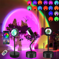 Smart Sunset Projection Lamp Bluetooth Sunset Projector Night Light APP Remote Led Lights for Room Decoration Lights Gifts